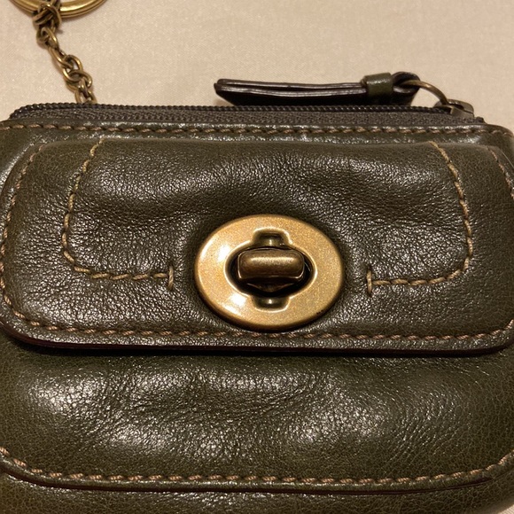 COPY - NWOT Coach Legacy Stripe 65th Anniversary Green Leather Keychain Fob Coi… - Picture 4 of 12